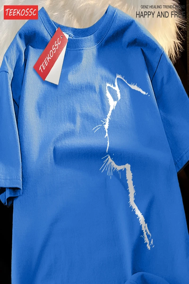 Y2k Vintage Tişört Tee Kedi profil görünüm eğlenceli
