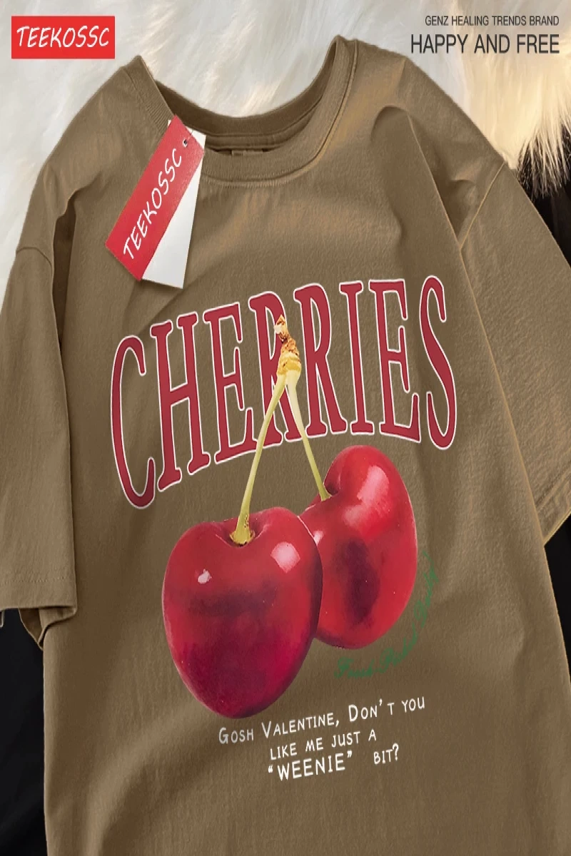 Y2k Vintage Tişört Tee Kiraz moda meyve