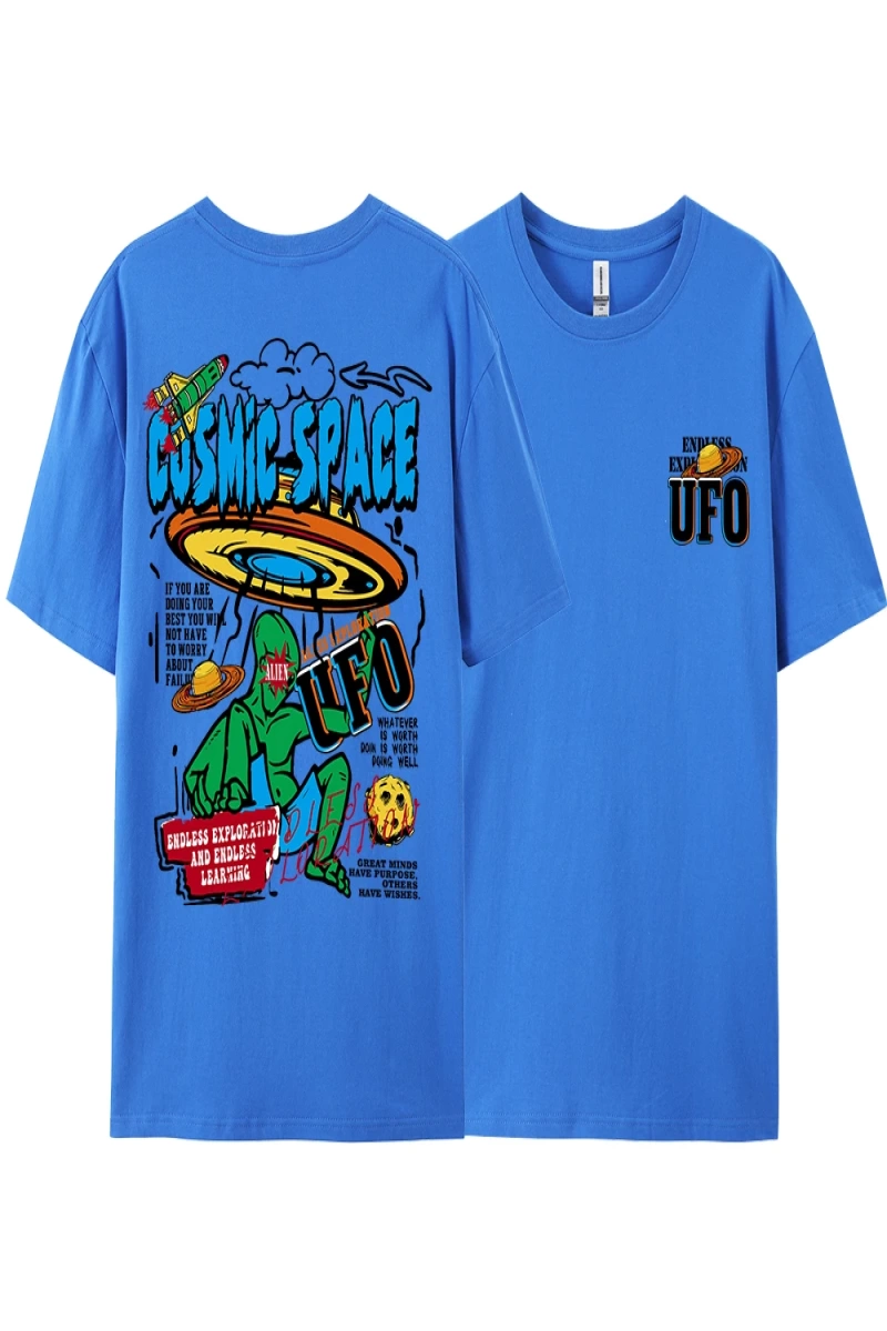 Y2k Vintage Tişört Tee Kozmik uzay Ufo