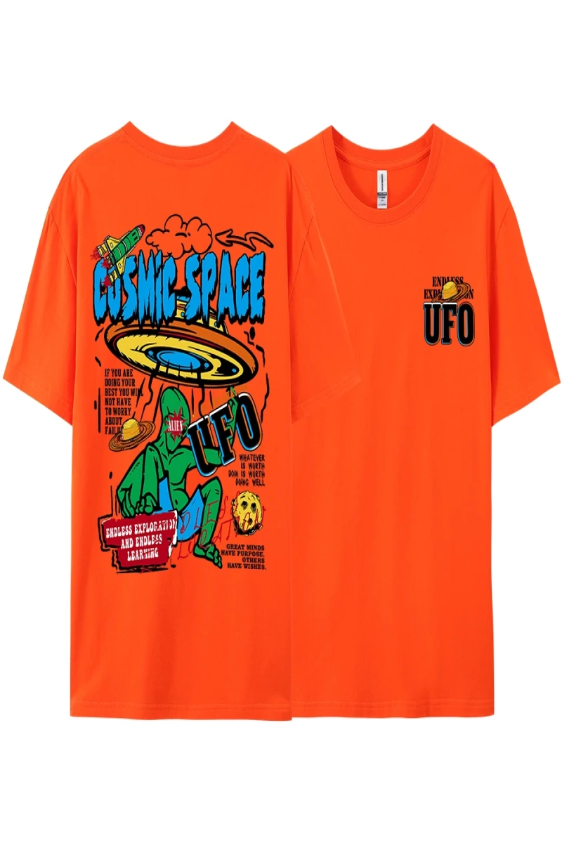 Y2k Vintage Tişört Tee Kozmik uzay Ufo