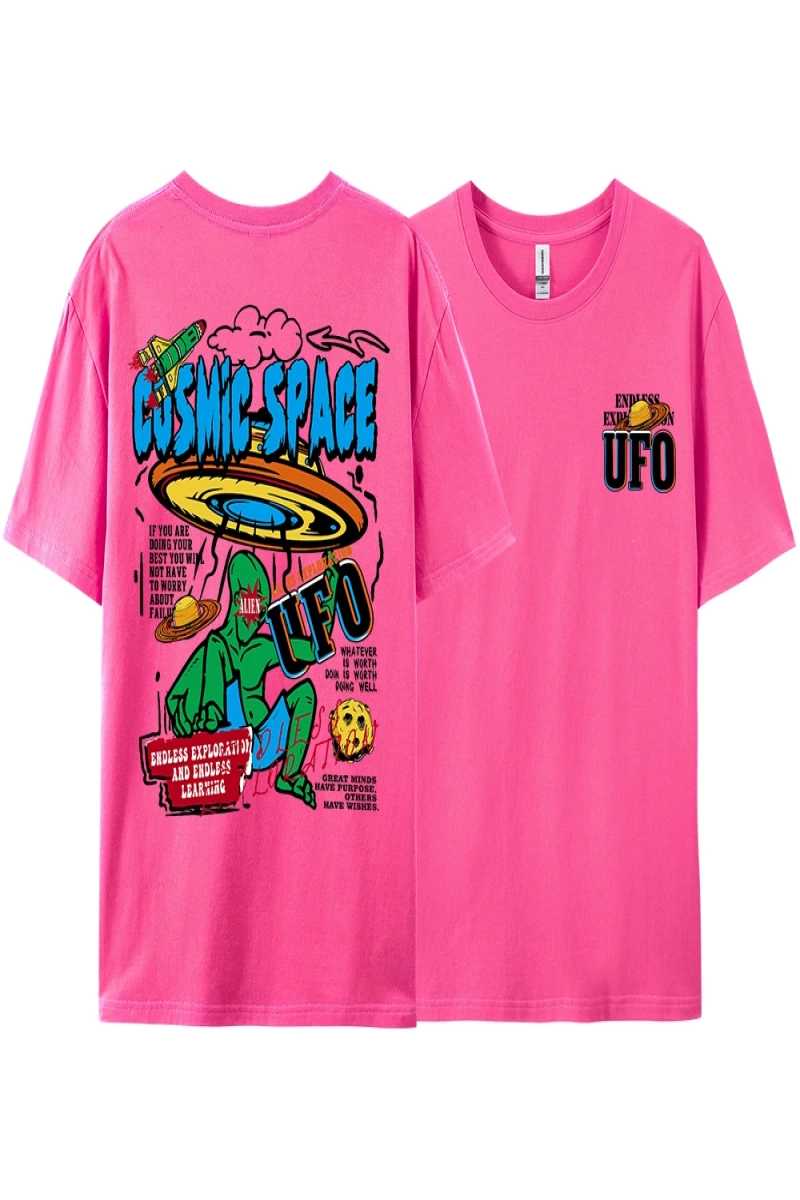 Y2k Vintage Tişört Tee Kozmik uzay Ufo