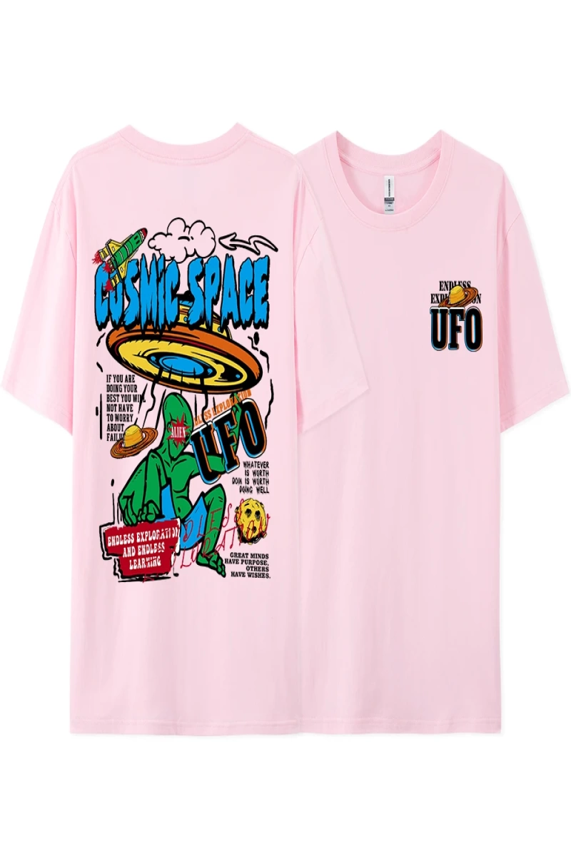 Y2k Vintage Tişört Tee Kozmik uzay Ufo