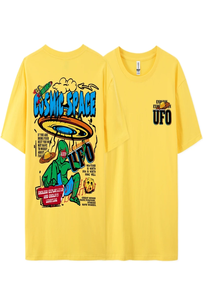 Y2k Vintage Tişört Tee Kozmik uzay Ufo