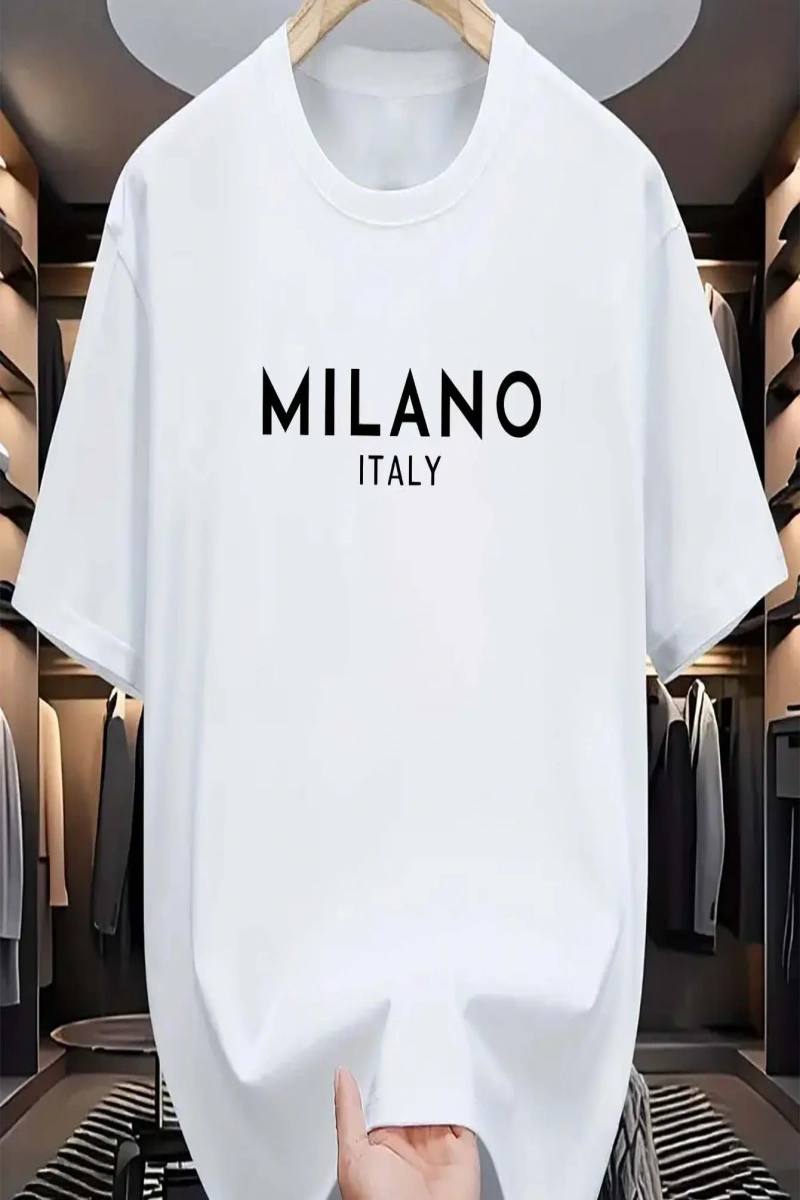 Y2k Vintage Tişört Tee  MILANO İTALYA Mektup