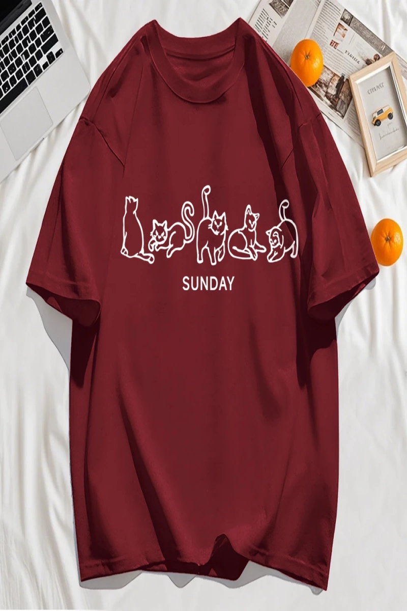 Y2k Vintage Tişört Tee Pazar Karikatür Kediler Tasarım Baskı
