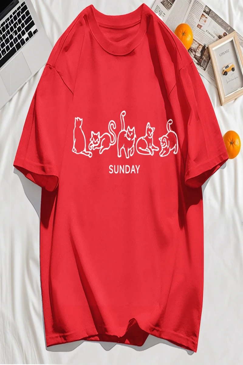 Y2k Vintage Tişört Tee Pazar Karikatür Kediler Tasarım Baskı