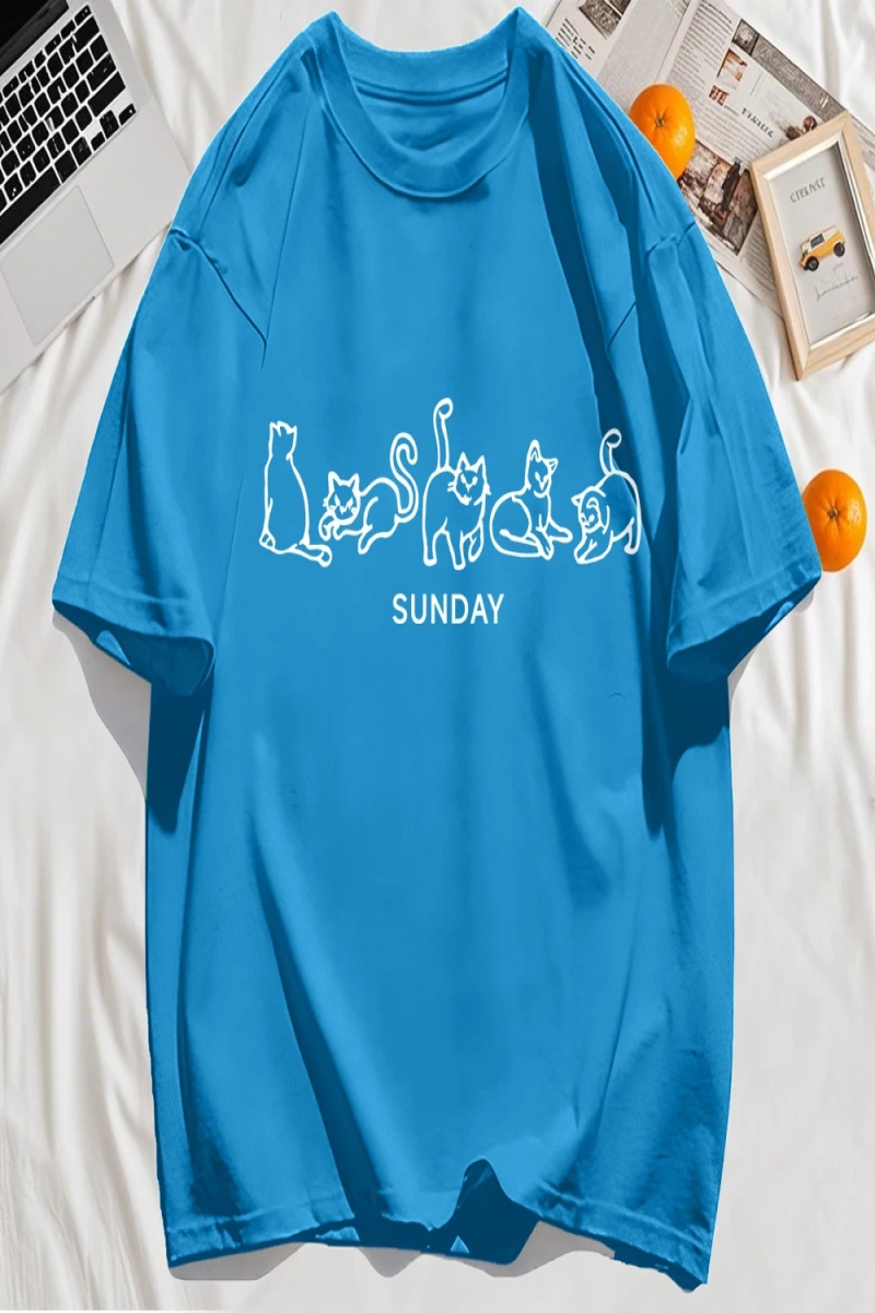 Y2k Vintage Tişört Tee Pazar Karikatür Kediler Tasarım Baskı