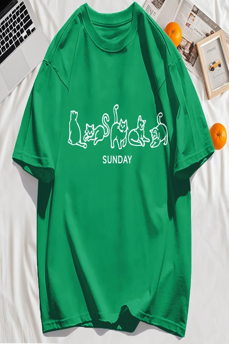 Y2k Vintage Tişört Tee Pazar Karikatür Kediler Tasarım Baskı