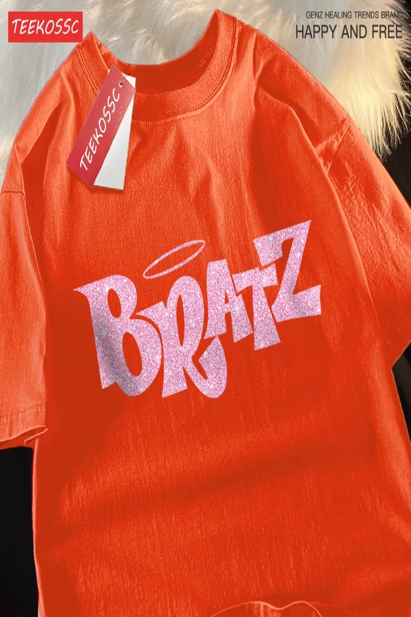 Y2k Vintage Tişört Tee Pembe karikatür mektuplar Bratz