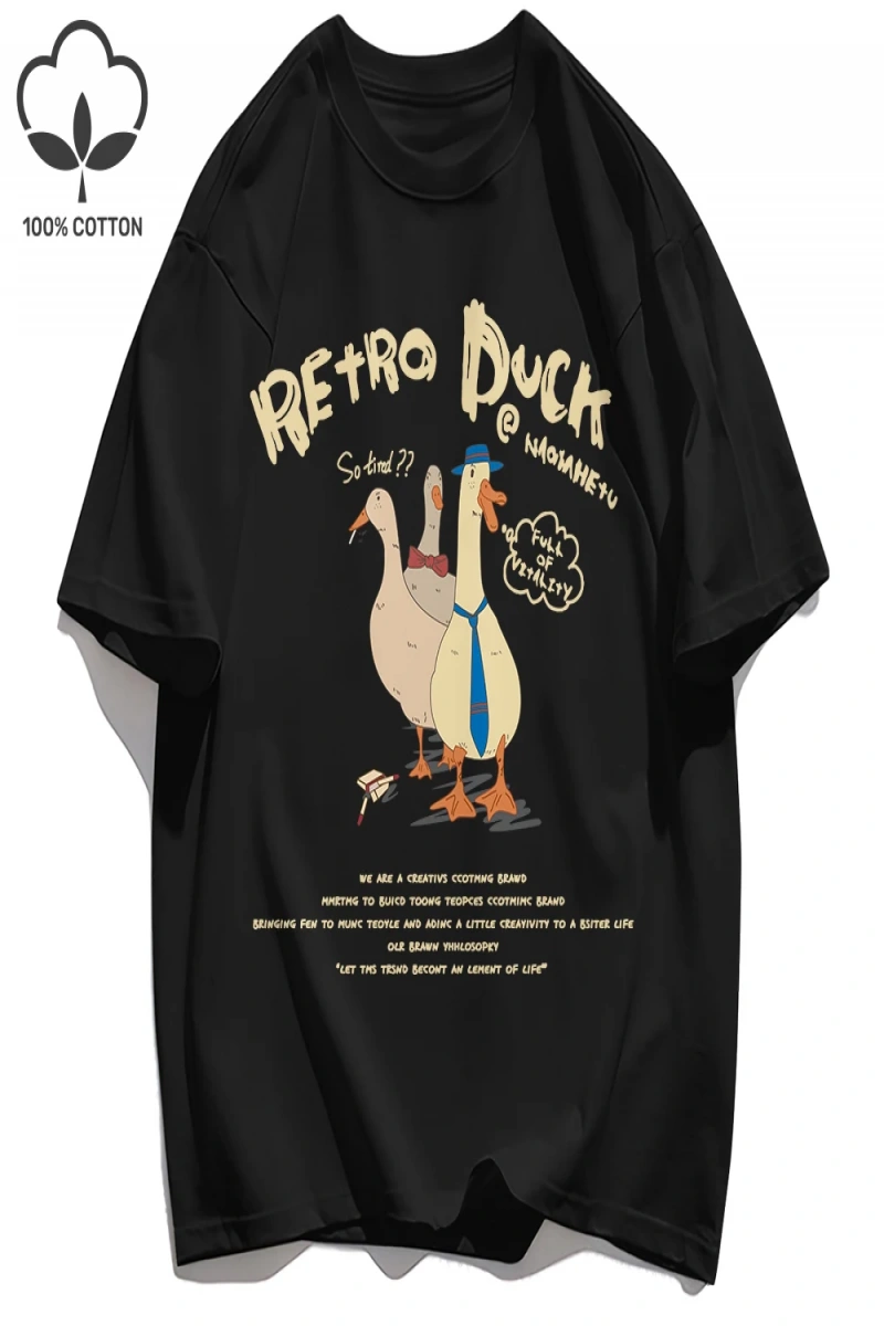 Y2k Vintage Tişört Tee Retro Ördek Baskı