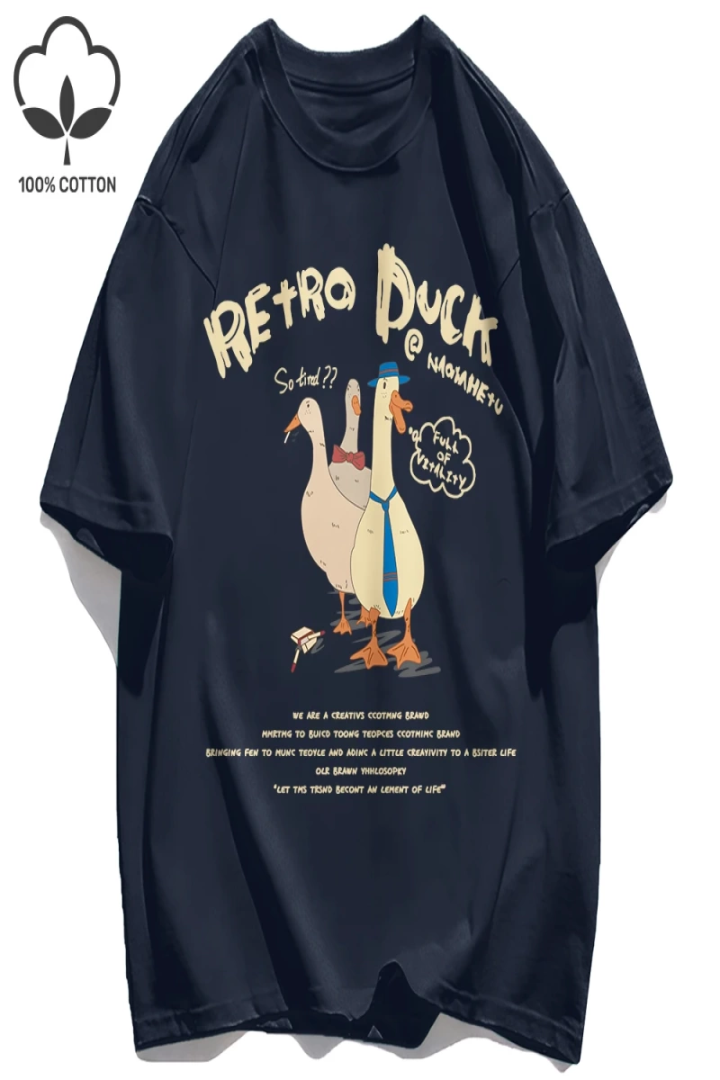 Y2k Vintage Tişört Tee Retro Ördek Baskı
