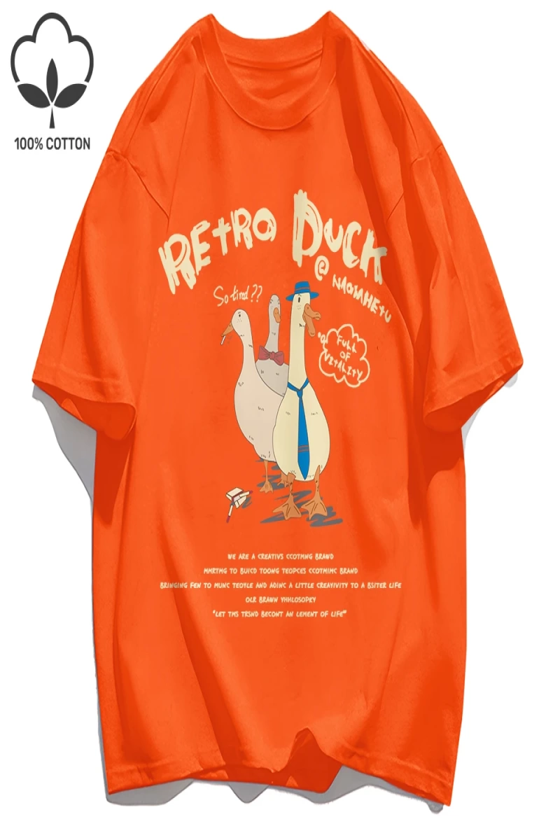 Y2k Vintage Tişört Tee Retro Ördek Baskı