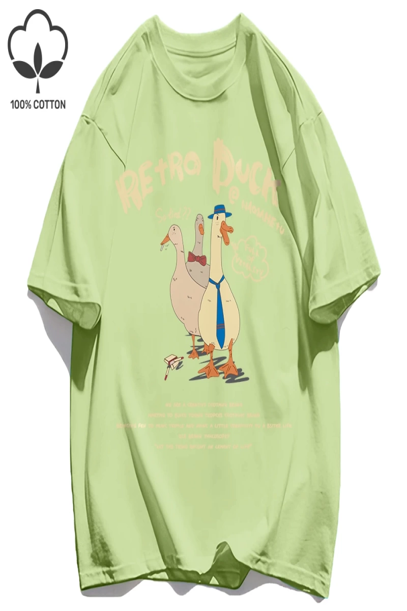 Y2k Vintage Tişört Tee Retro Ördek Baskı