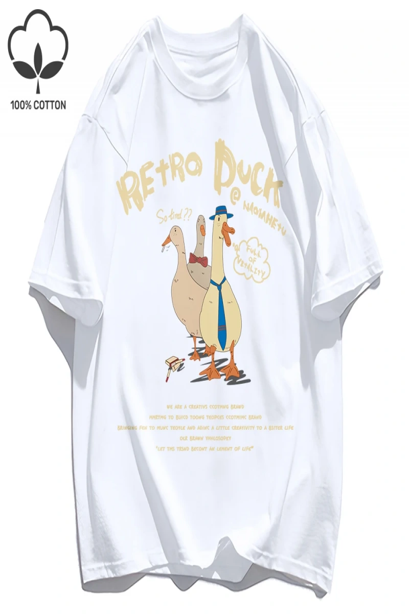 Y2k Vintage Tişört Tee Retro Ördek Baskı