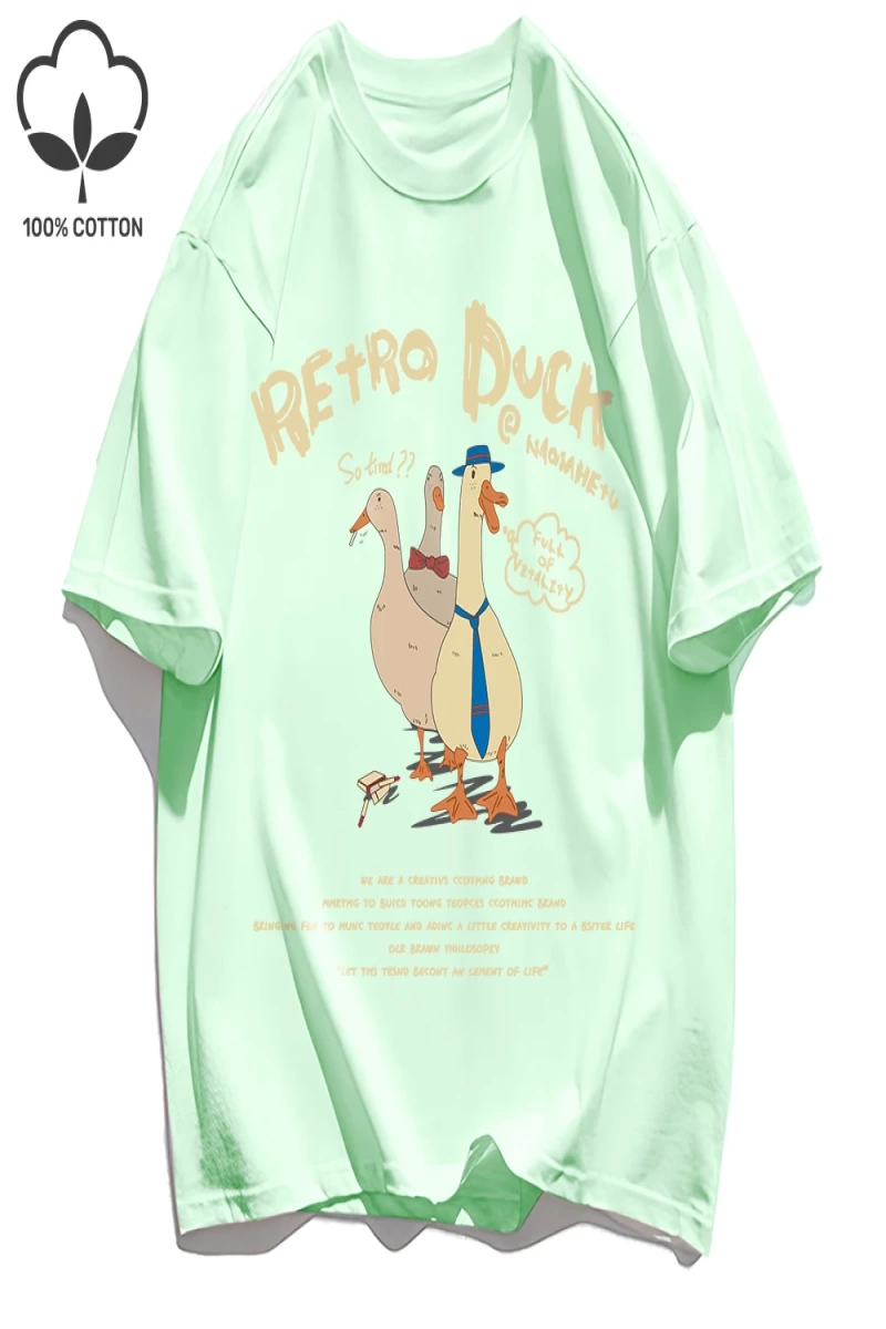 Y2k Vintage Tişört Tee Retro Ördek Baskı