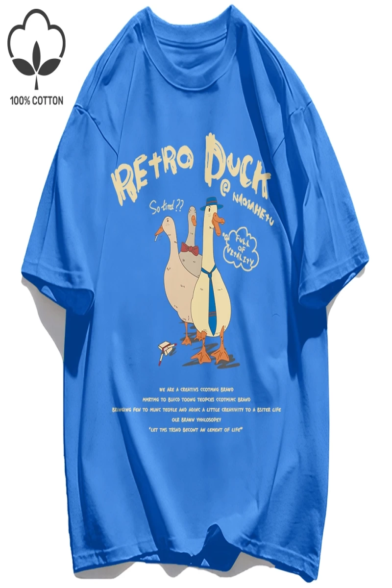 Y2k Vintage Tişört Tee Retro Ördek Baskı