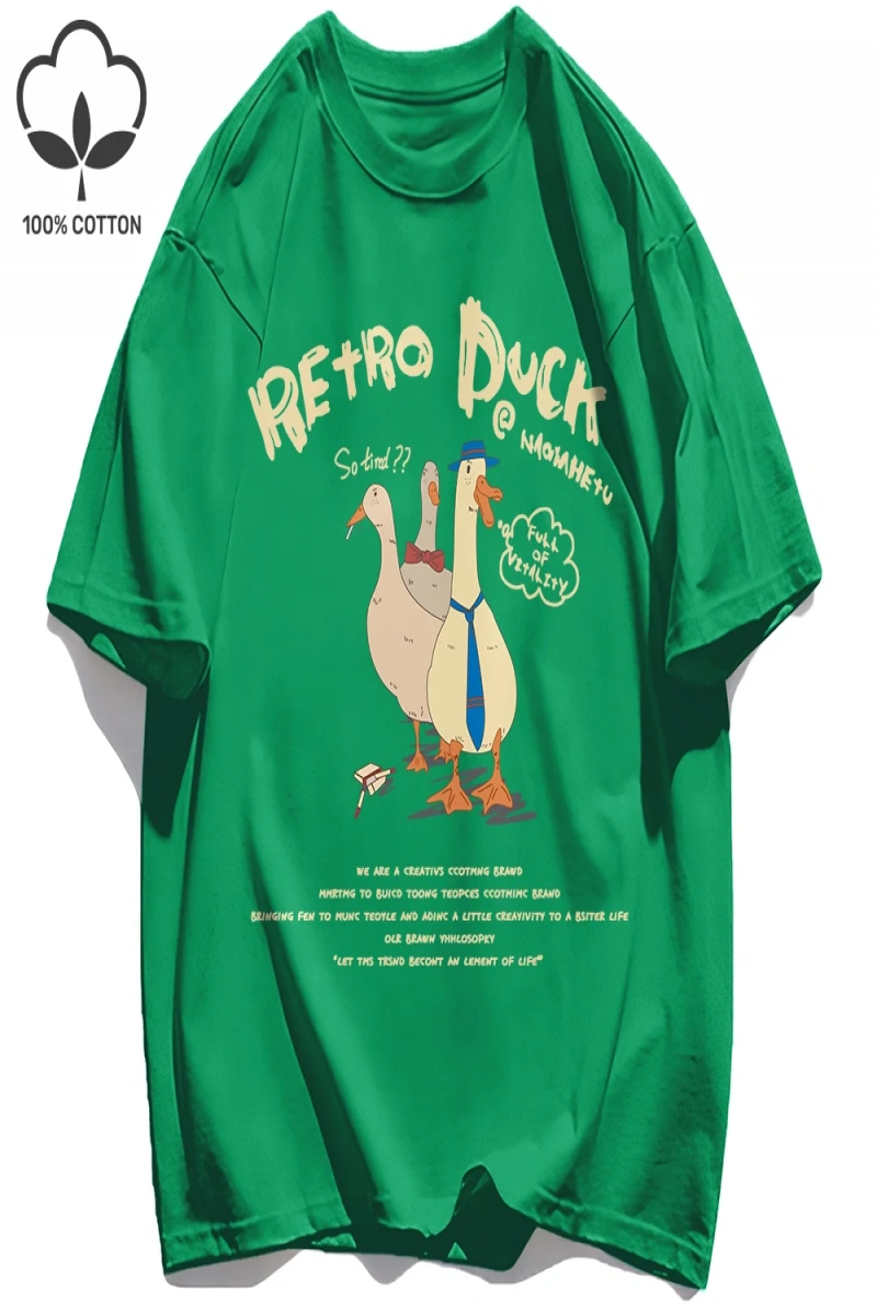 Y2k Vintage Tişört Tee Retro Ördek Baskı