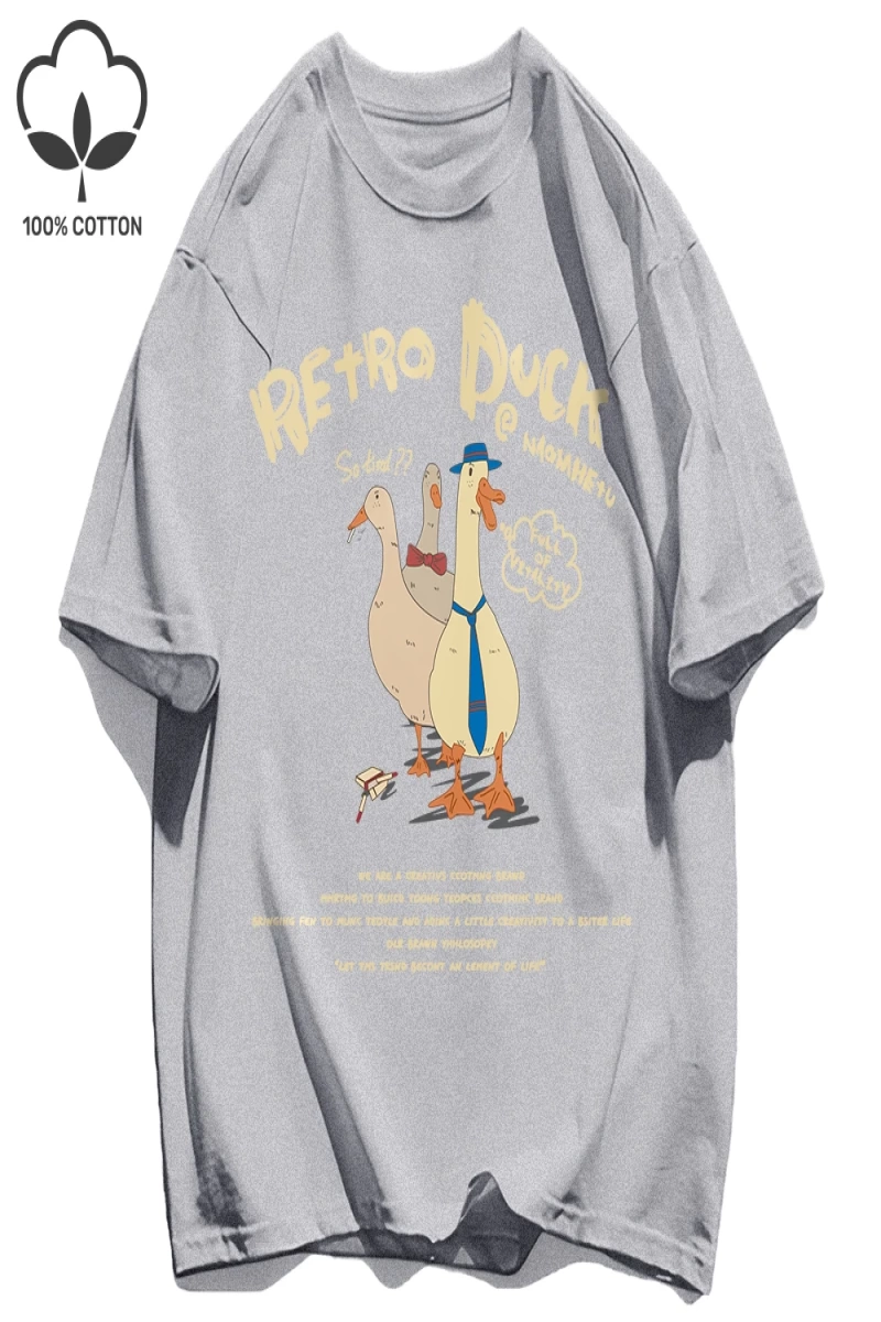 Y2k Vintage Tişört Tee Retro Ördek Baskı