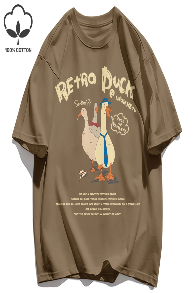Y2k Vintage Tişört Tee Retro Ördek Baskı