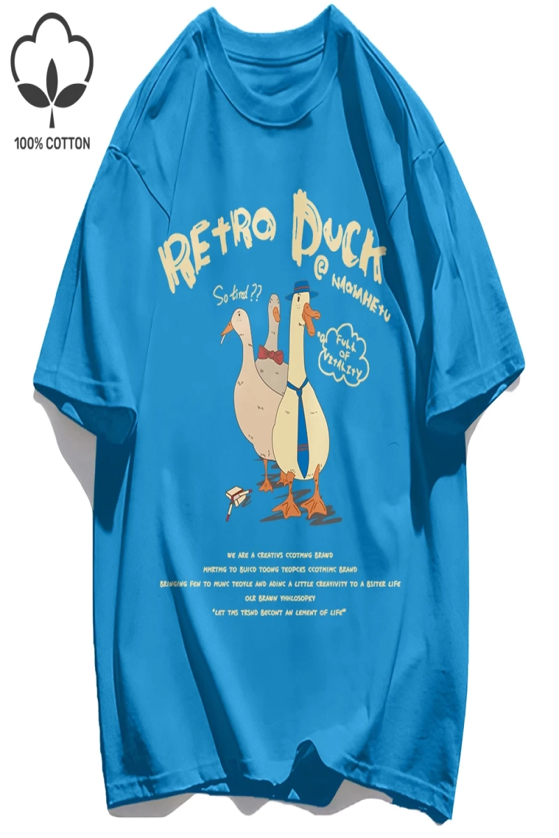 Y2k Vintage Tişört Tee Retro Ördek Baskı