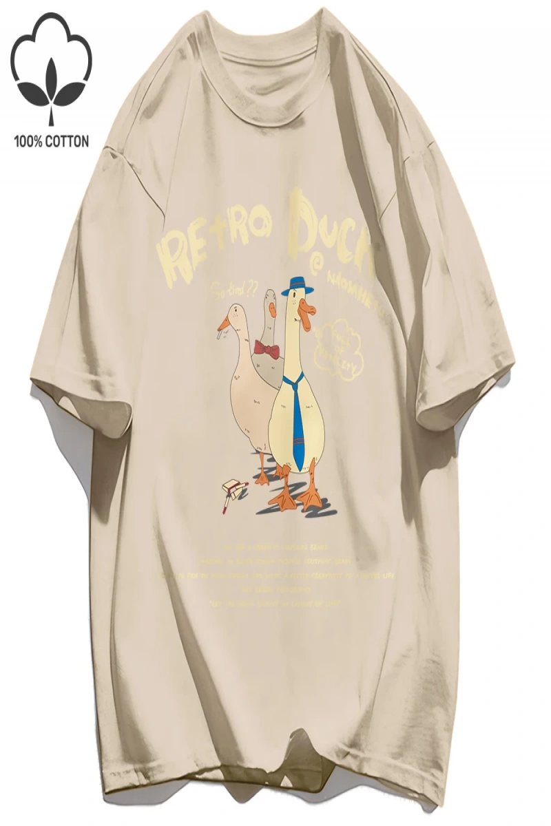 Y2k Vintage Tişört Tee Retro Ördek Baskı