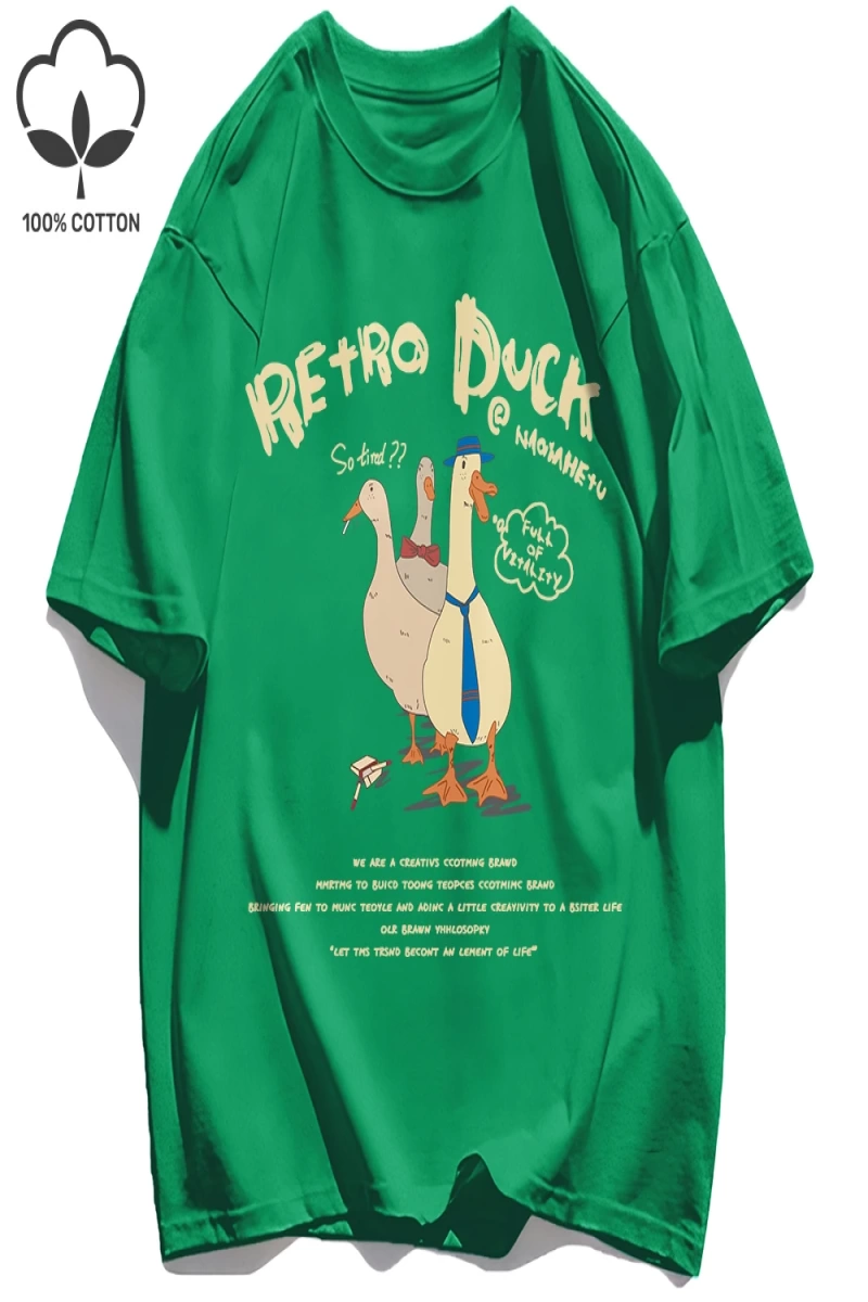 Y2k Vintage Tişört Tee Retro Ördek Baskı