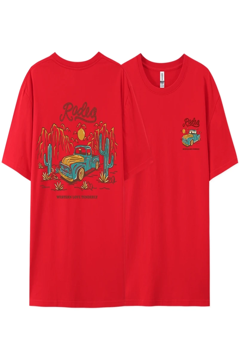 Y2k Vintage Tişört Tee Rodeg batı aşk nazikçe romantik çöl