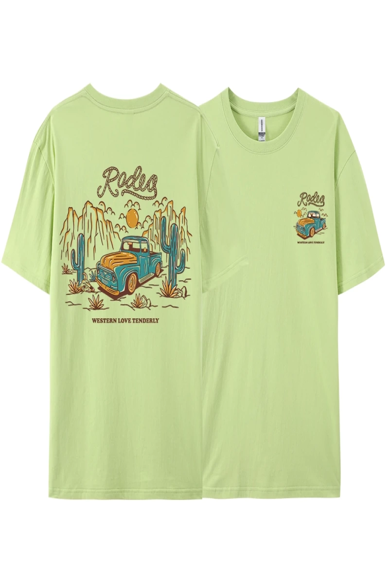 Y2k Vintage Tişört Tee Rodeg batı aşk nazikçe romantik çöl