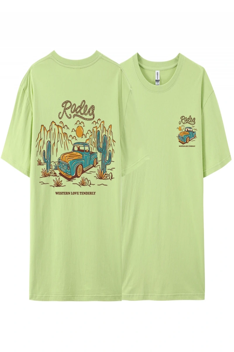 Y2k Vintage Tişört Tee Rodeg batı aşk nazikçe romantik çöl