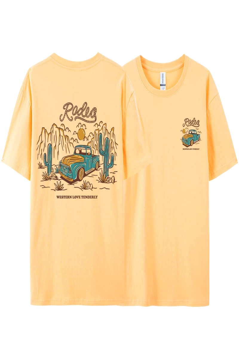 Y2k Vintage Tişört Tee Rodeg batı aşk nazikçe romantik çöl