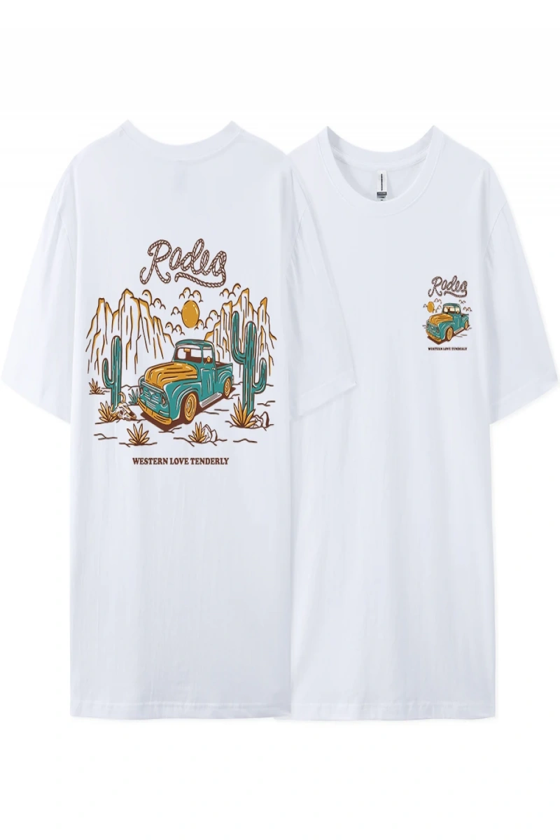 Y2k Vintage Tişört Tee Rodeg batı aşk nazikçe romantik çöl