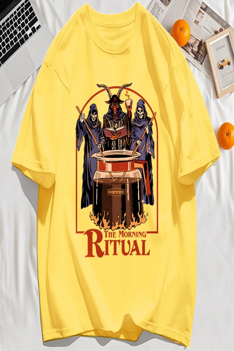 Y2k Vintage Tişört Tee Sabah Ritüeli Baskı