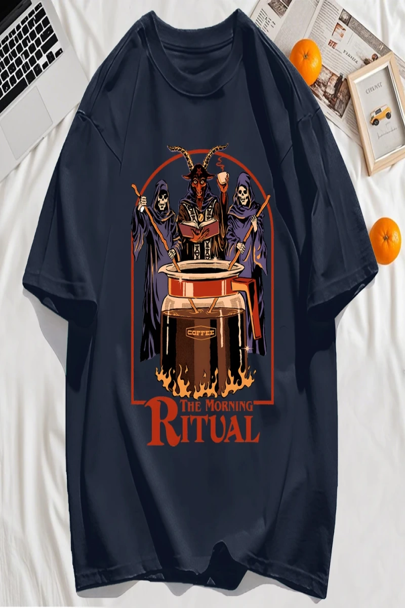 Y2k Vintage Tişört Tee Sabah Ritüeli Baskı