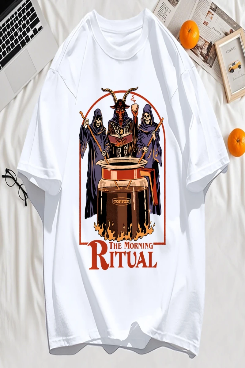 Y2k Vintage Tişört Tee Sabah Ritüeli Baskı