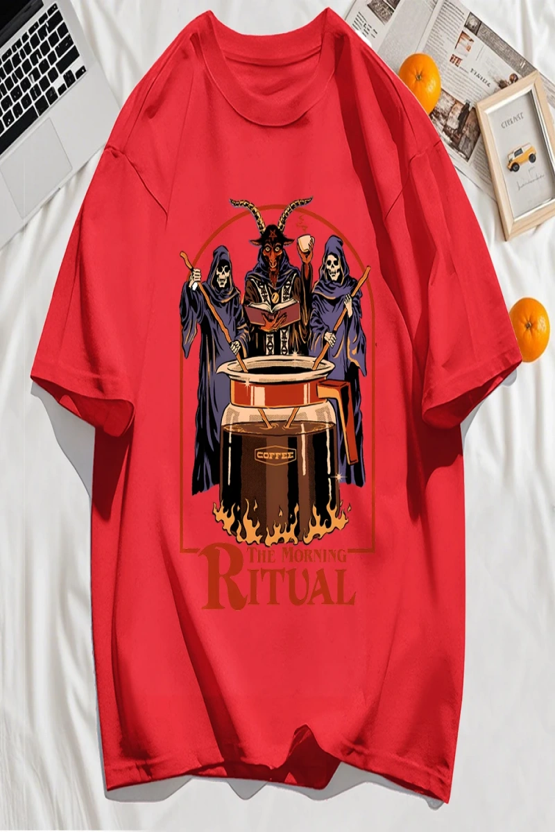 Y2k Vintage Tişört Tee Sabah Ritüeli Baskı