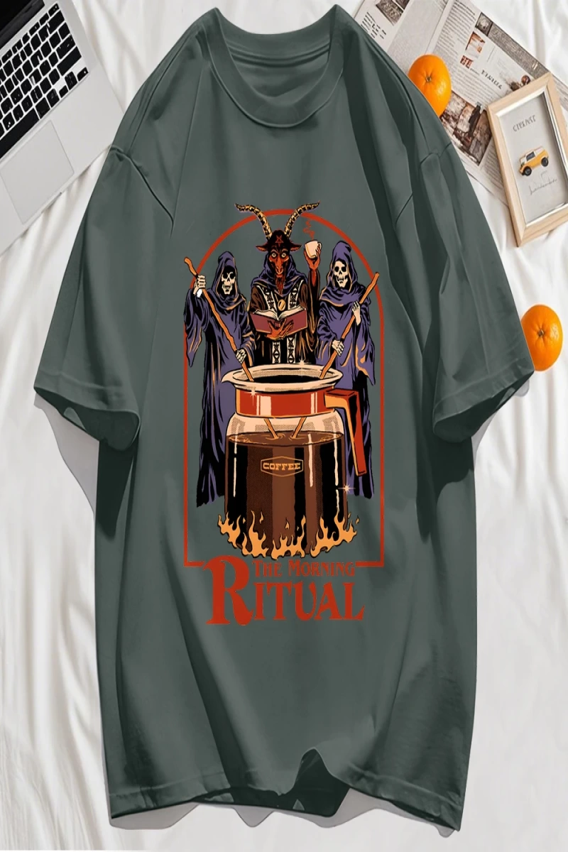Y2k Vintage Tişört Tee Sabah Ritüeli Baskı