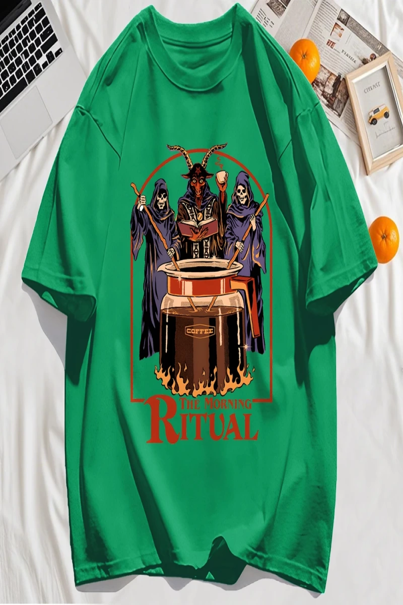 Y2k Vintage Tişört Tee Sabah Ritüeli Baskı