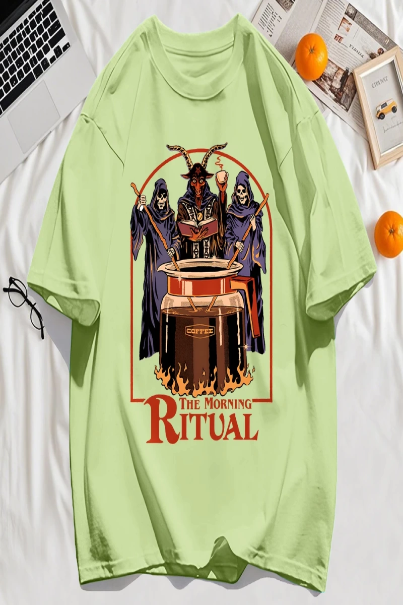 Y2k Vintage Tişört Tee Sabah Ritüeli Baskı