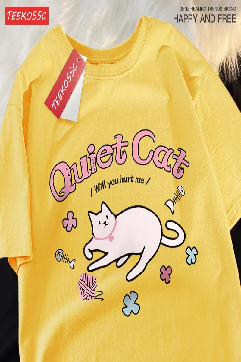 Y2k Vintage Tişört Tee Sessiz kedi bana zarar verecek