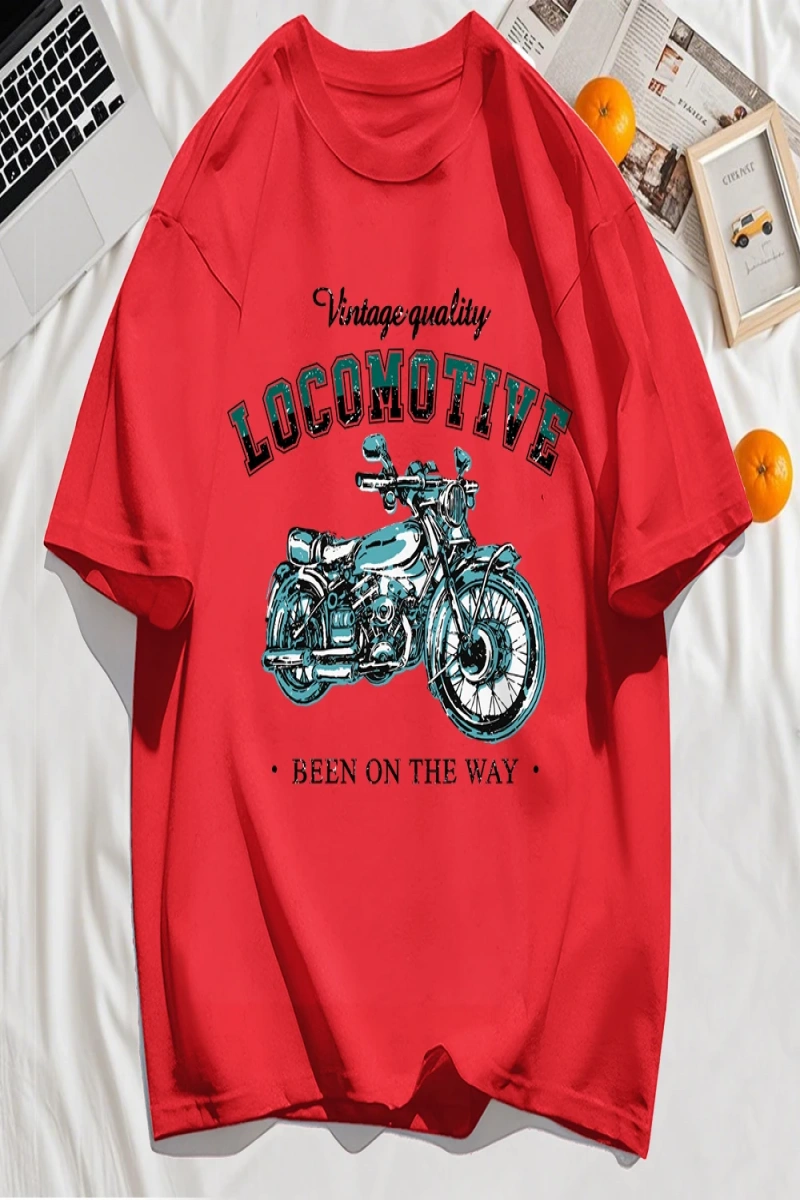 Y2k Vintage Tişört Tee Vintage Kaliteli Lokomotif Baskılı
