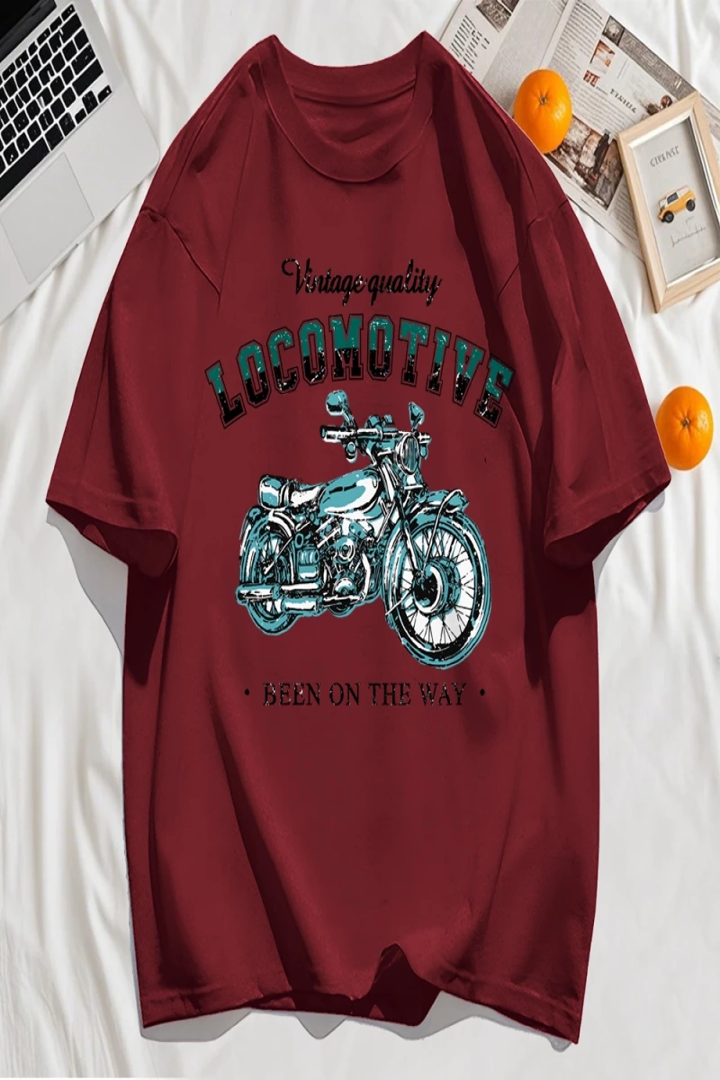 Y2k Vintage Tişört Tee Vintage Kaliteli Lokomotif Baskılı