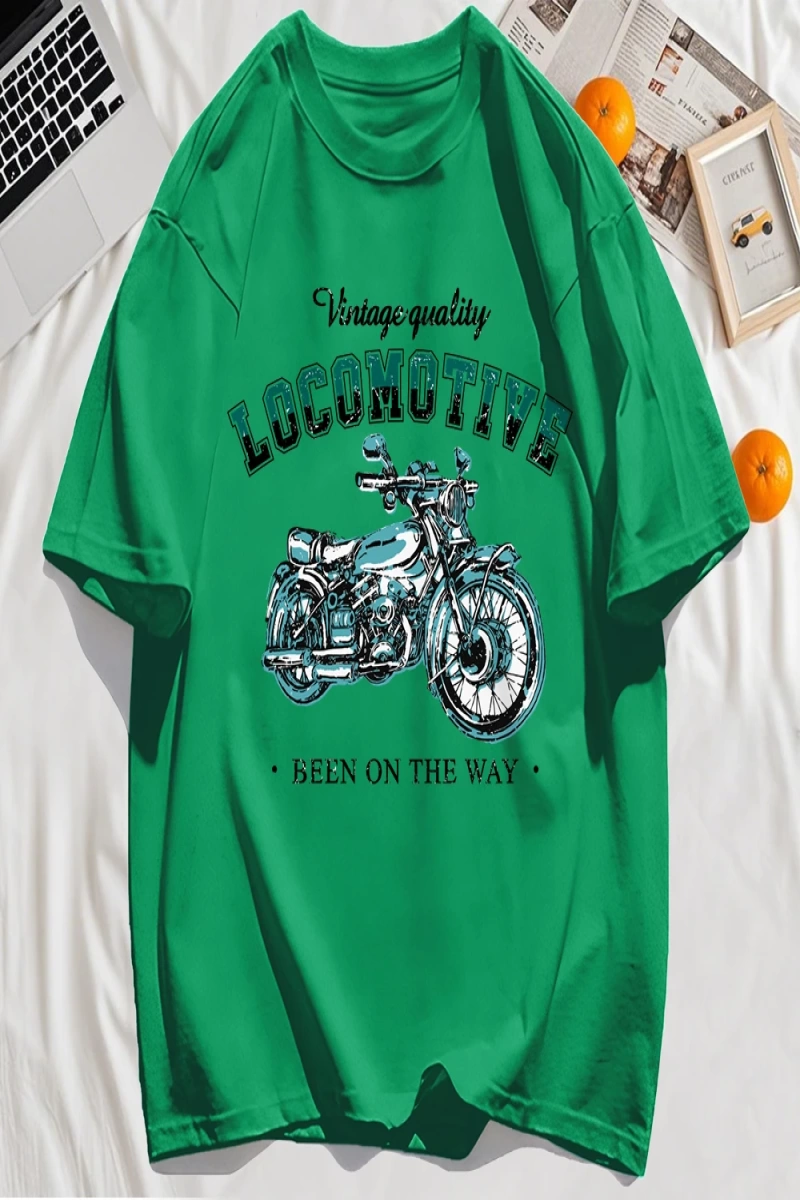 Y2k Vintage Tişört Tee Vintage Kaliteli Lokomotif Baskılı