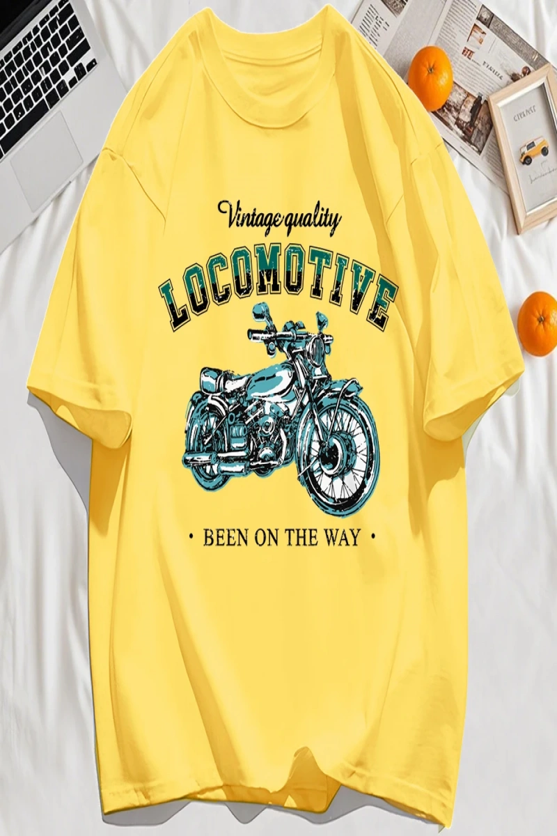 Y2k Vintage Tişört Tee Vintage Kaliteli Lokomotif Baskılı