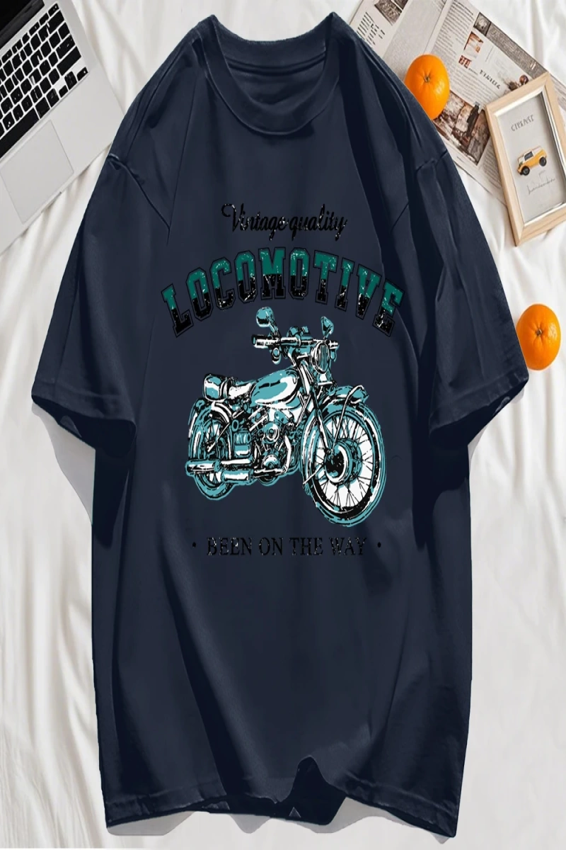 Y2k Vintage Tişört Tee Vintage Kaliteli Lokomotif Baskılı