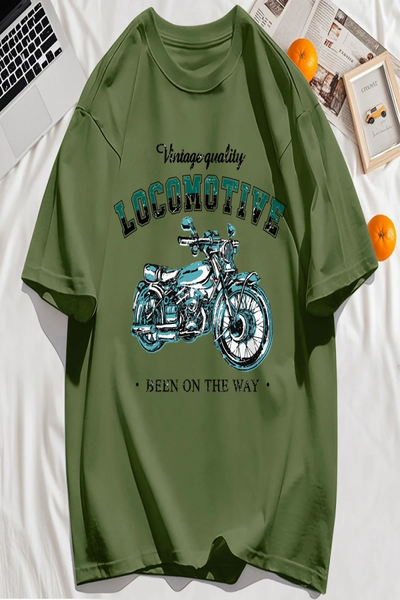 Y2k Vintage Tişört Tee Vintage Kaliteli Lokomotif Baskılı
