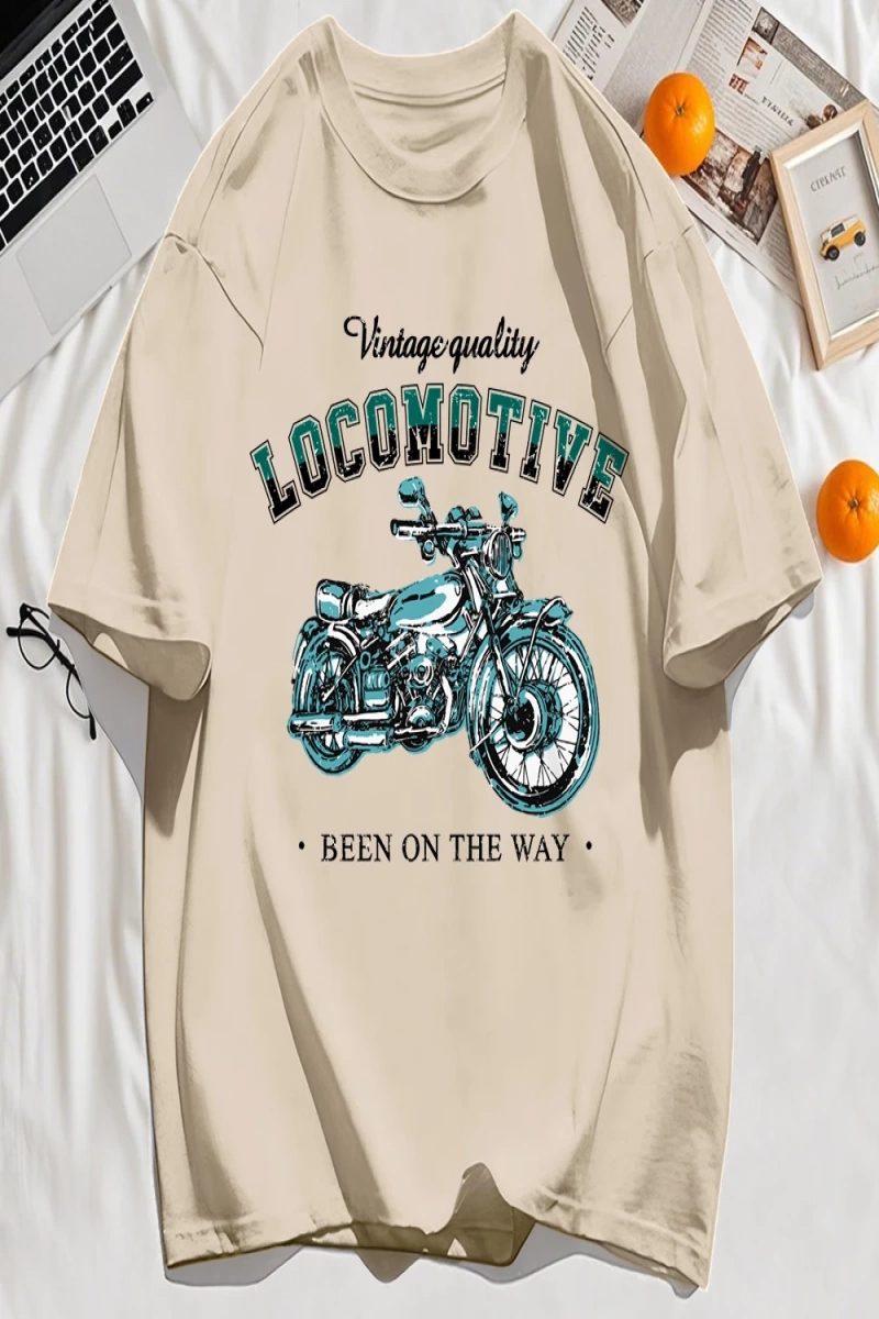 Y2k Vintage Tişört Tee Vintage Kaliteli Lokomotif Baskılı