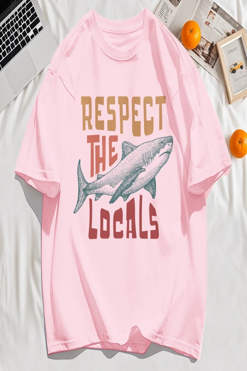Y2k Vintage Tişört Tee Vintage Locals Köpekbalıkları Saygı Baskı