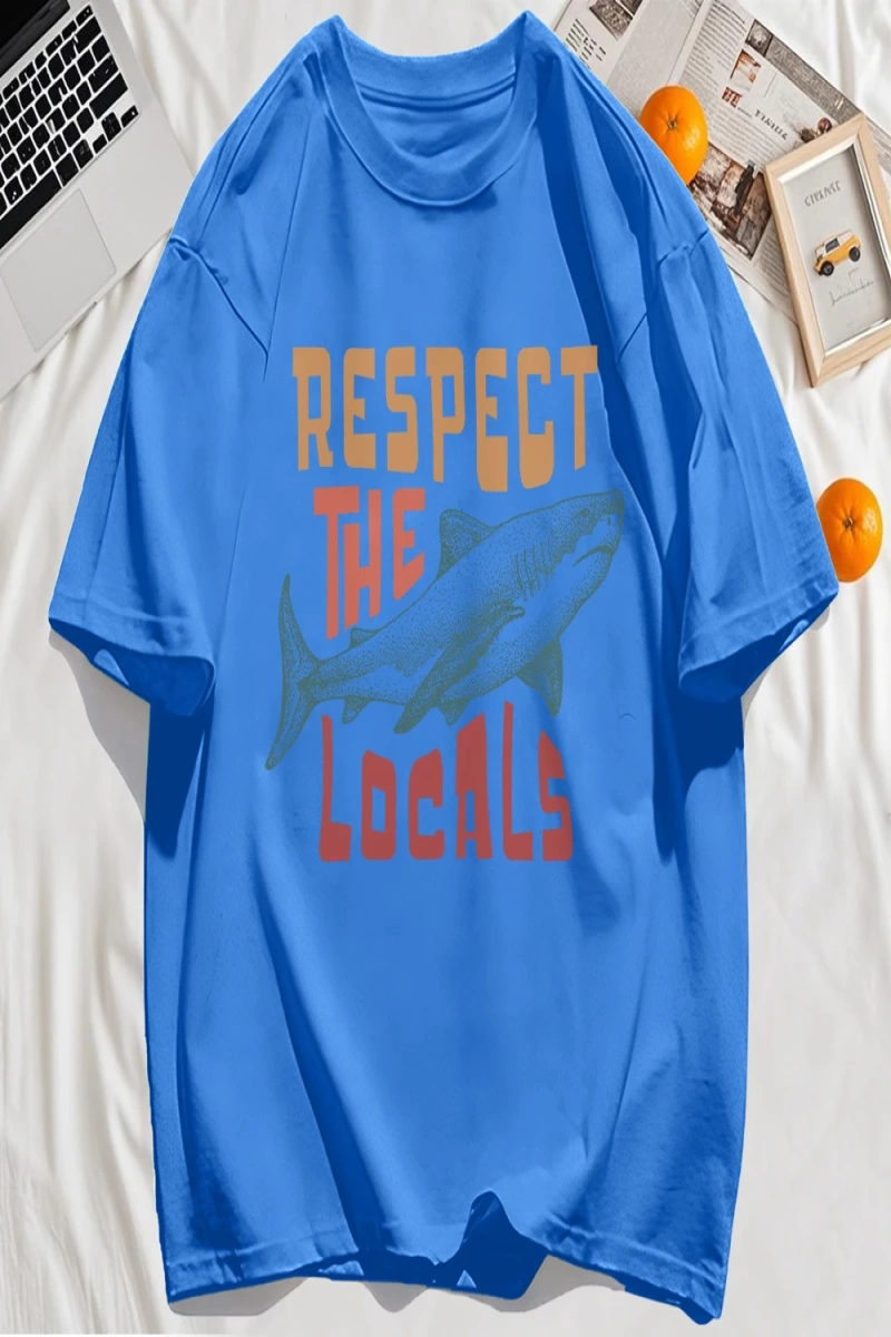 Y2k Vintage Tişört Tee Vintage Locals Köpekbalıkları Saygı Baskı