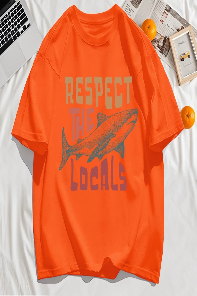 Y2k Vintage Tişört Tee Vintage Locals Köpekbalıkları Saygı Baskı
