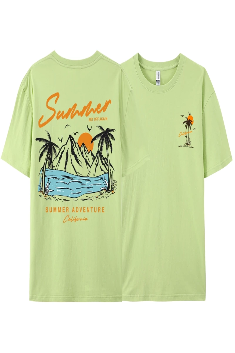 Y2k Vintage Tişört Tee Yaz tekrar Set macera California